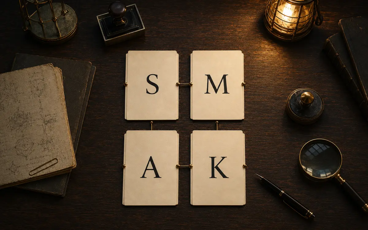 Four connected stages representing Source, Method, Assessment and Knowledge